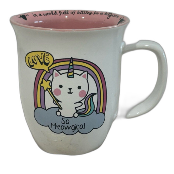 10 Strawberry Street Ceramic Mug Multi-Color Meowgical Unicorn Kitty - Picture 9 of 12